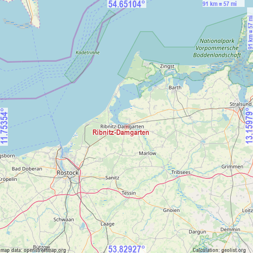 Ribnitz-Damgarten on map