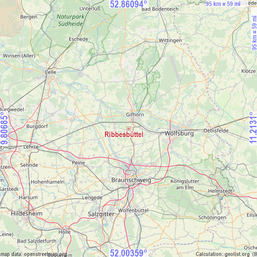 Ribbesbüttel on map