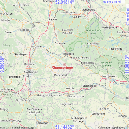 Rhumspringe on map
