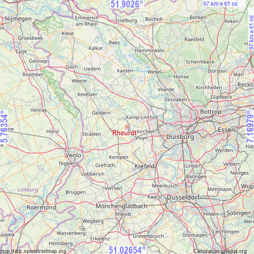 Rheurdt on map
