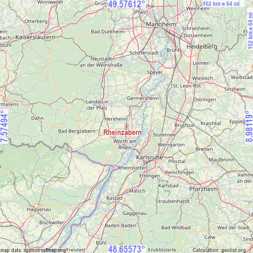 Rheinzabern on map