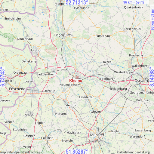 Rheine on map