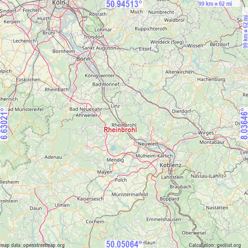Rheinbrohl on map