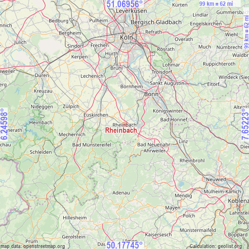 Rheinbach on map