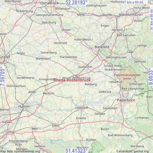 Rheda-Wiedenbrück on map