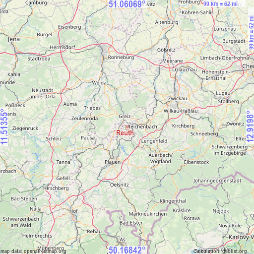 Reuth on map