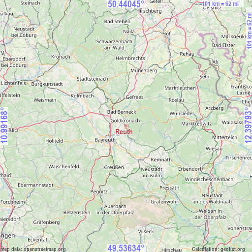 Reuth on map