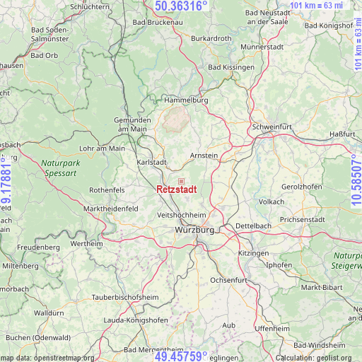 Retzstadt on map