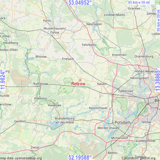 Retzow on map