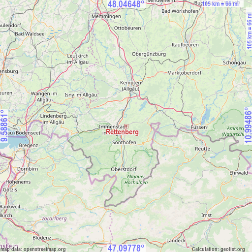 Rettenberg on map