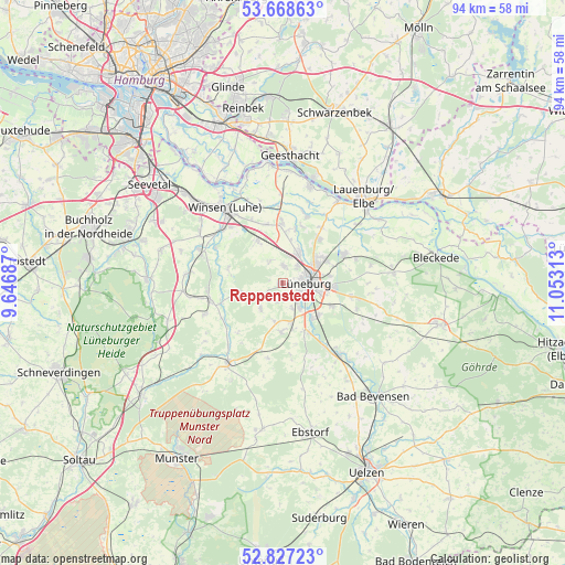 Reppenstedt on map