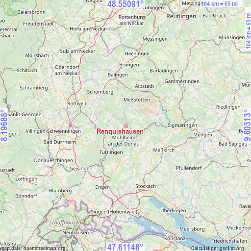 Renquishausen on map