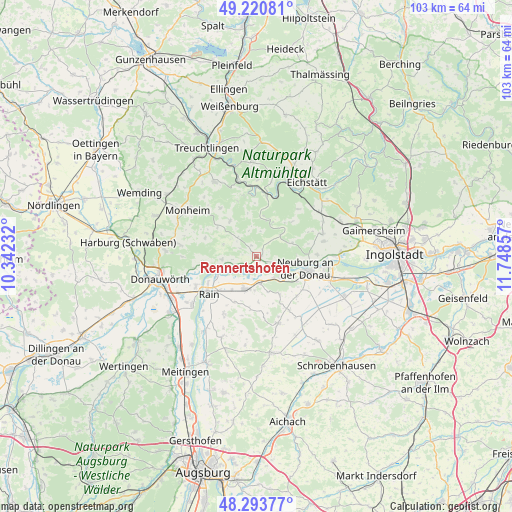 Rennertshofen on map