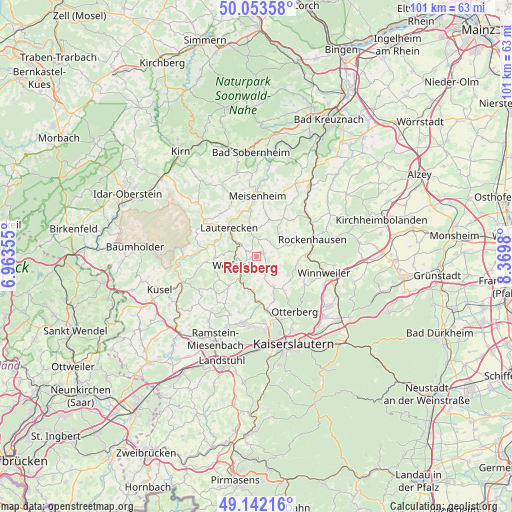 Relsberg on map