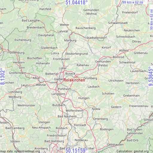 Reiskirchen on map