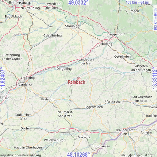 Reisbach on map