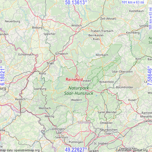 Reinsfeld on map
