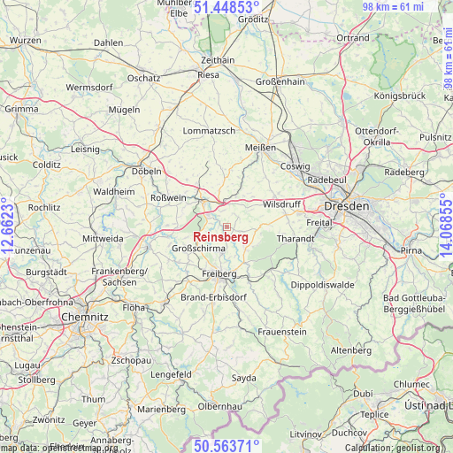 Reinsberg on map