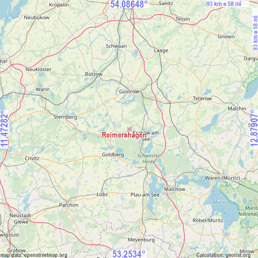 Reimershagen on map