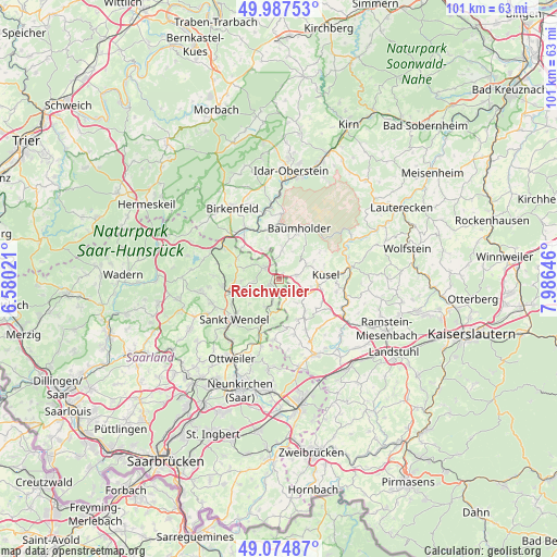 Reichweiler on map