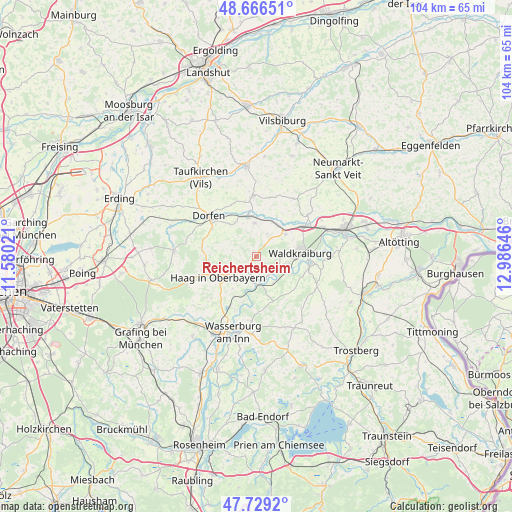 Reichertsheim on map
