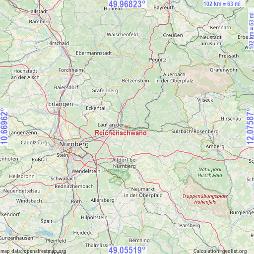 Reichenschwand on map