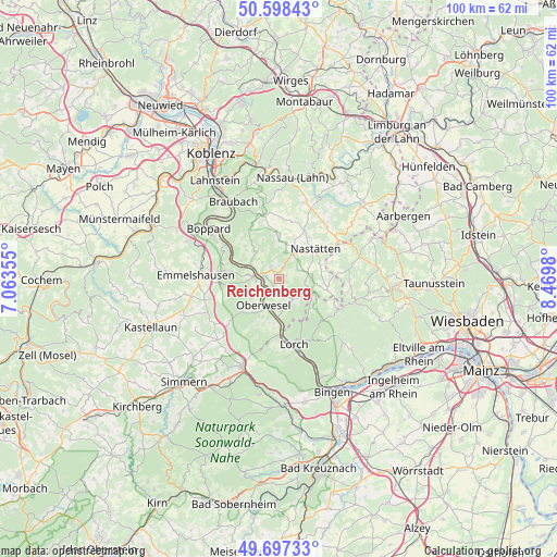 Reichenberg on map