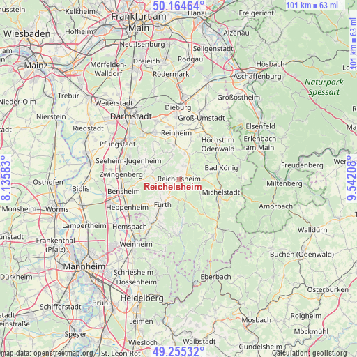 Reichelsheim on map
