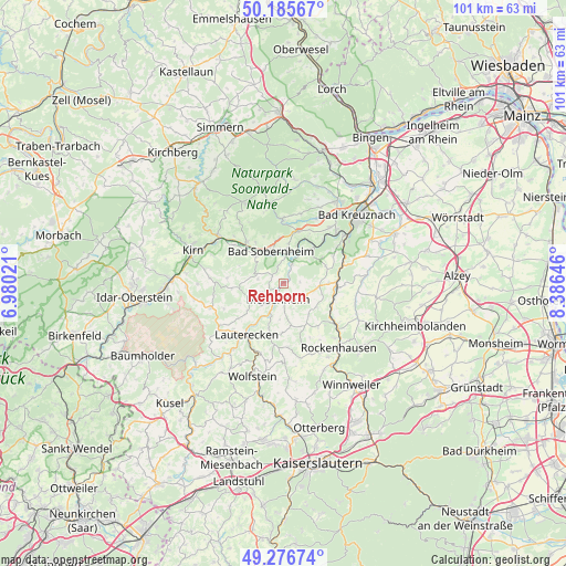 Rehborn on map