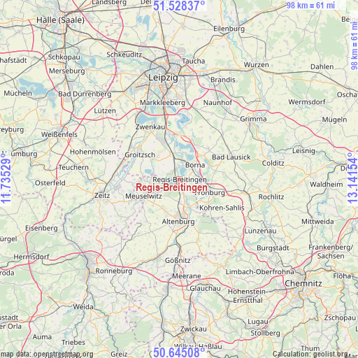 Regis-Breitingen on map