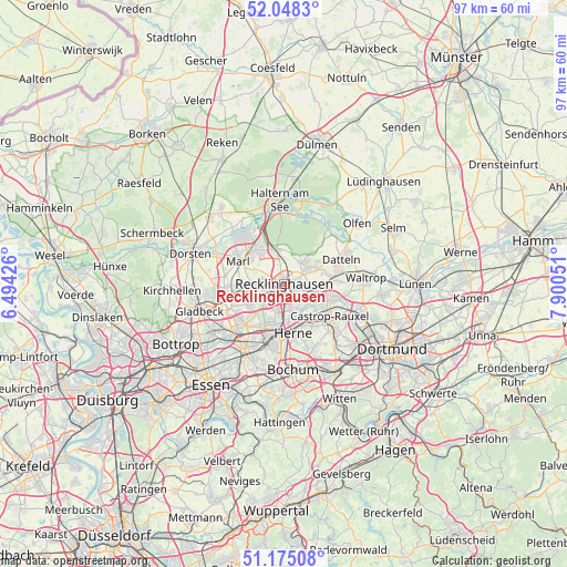 Recklinghausen on map