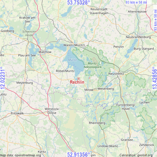 Rechlin on map