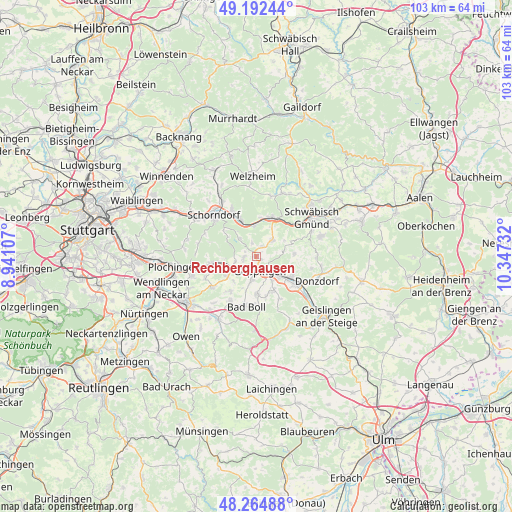 Rechberghausen on map