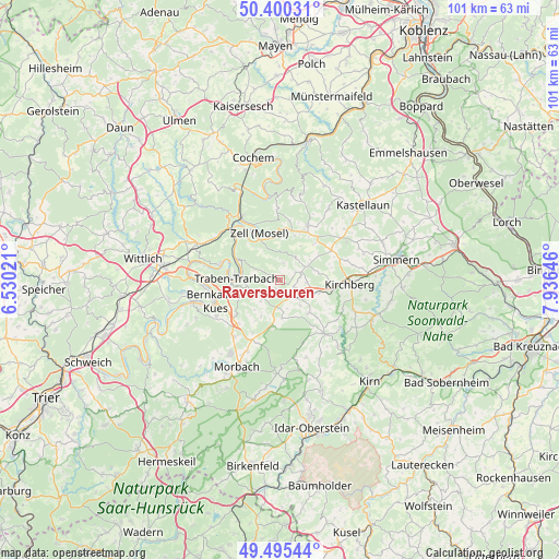 Raversbeuren on map