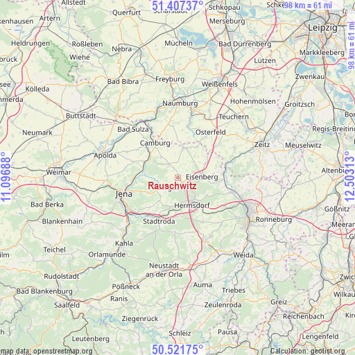 Rauschwitz on map