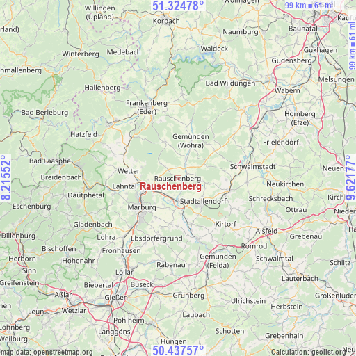 Rauschenberg on map