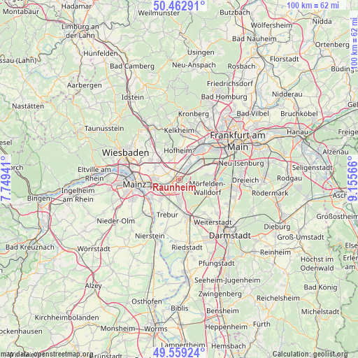 Raunheim on map