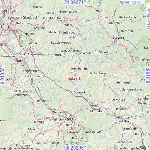 Ratzert on map