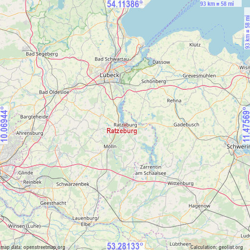 Ratzeburg on map