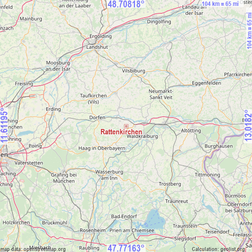 Rattenkirchen on map