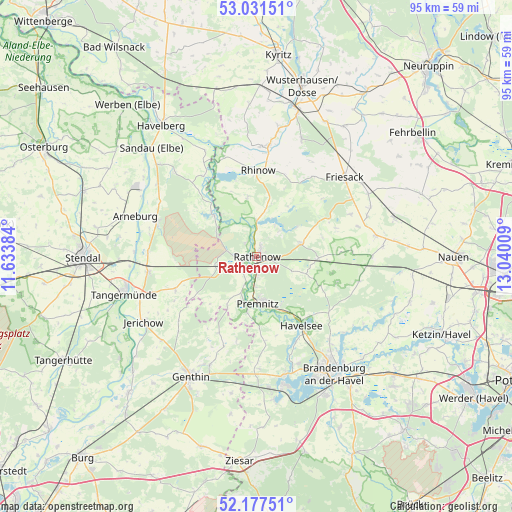 Rathenow on map