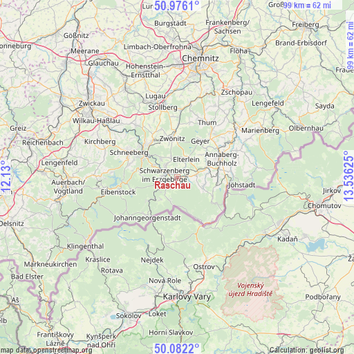 Raschau on map