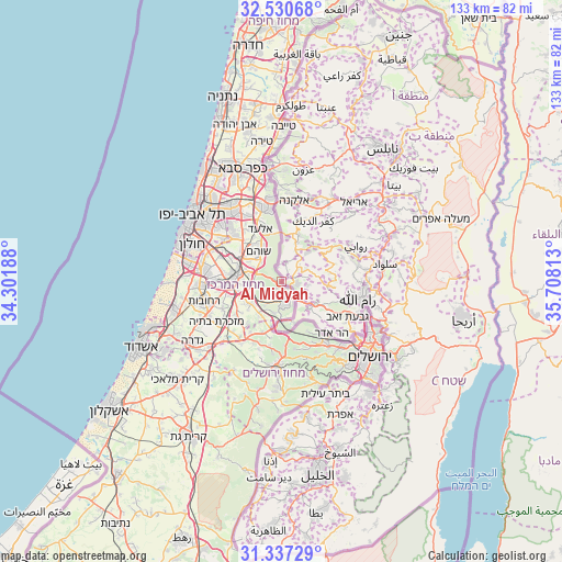 Al Midyah on map