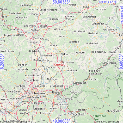 Ranstadt on map