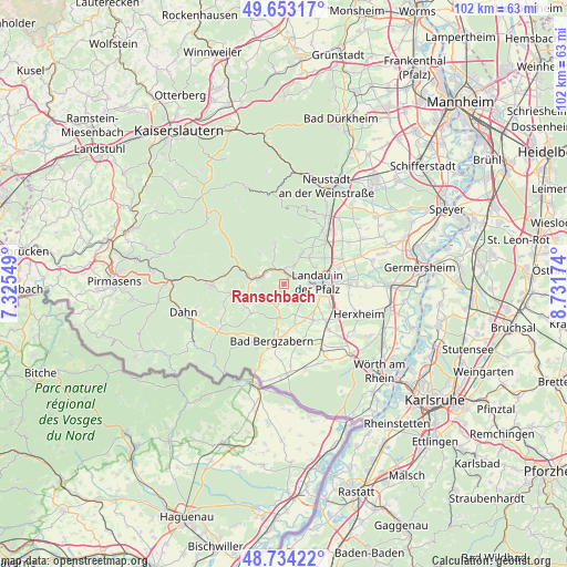 Ranschbach on map