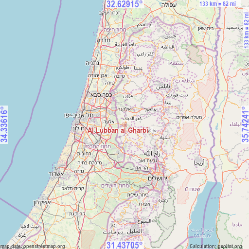 Al Lubban al Gharbī on map
