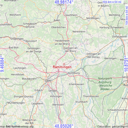 Rammingen on map