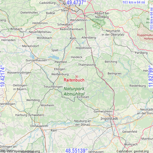 Raitenbuch on map