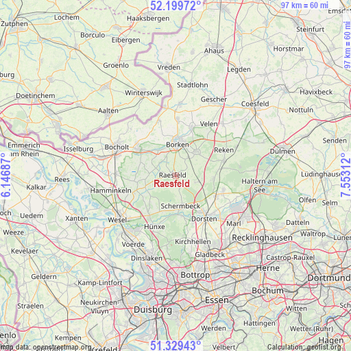 Raesfeld on map