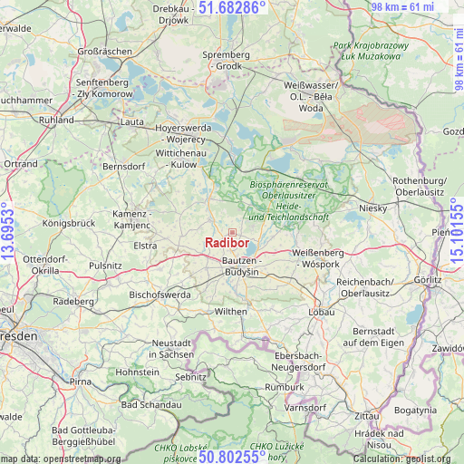 Radibor on map